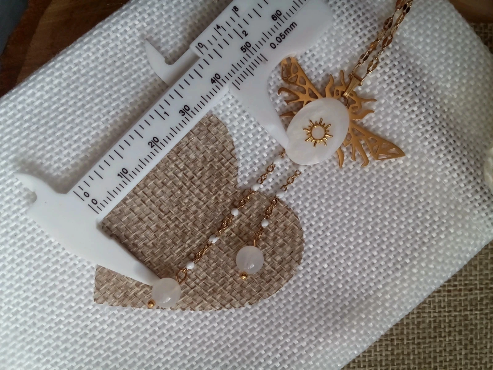 Collar de mariposa de nácar y piedra de luna – photo 6